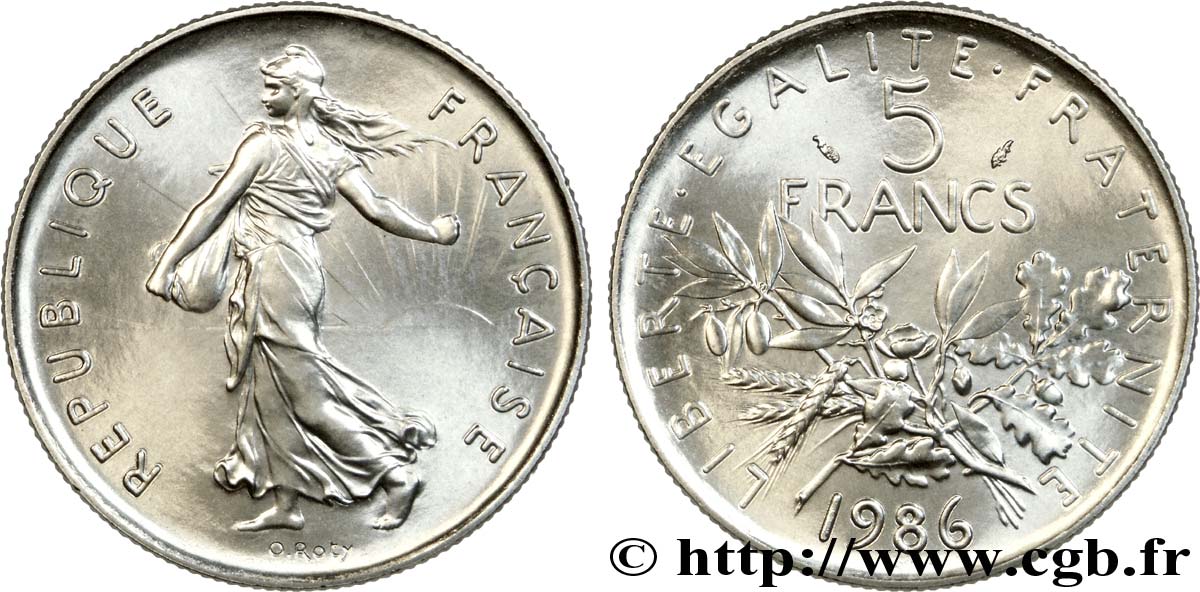 5 francs Semeuse, nickel 1986 Pessac F.341/18 FDC 