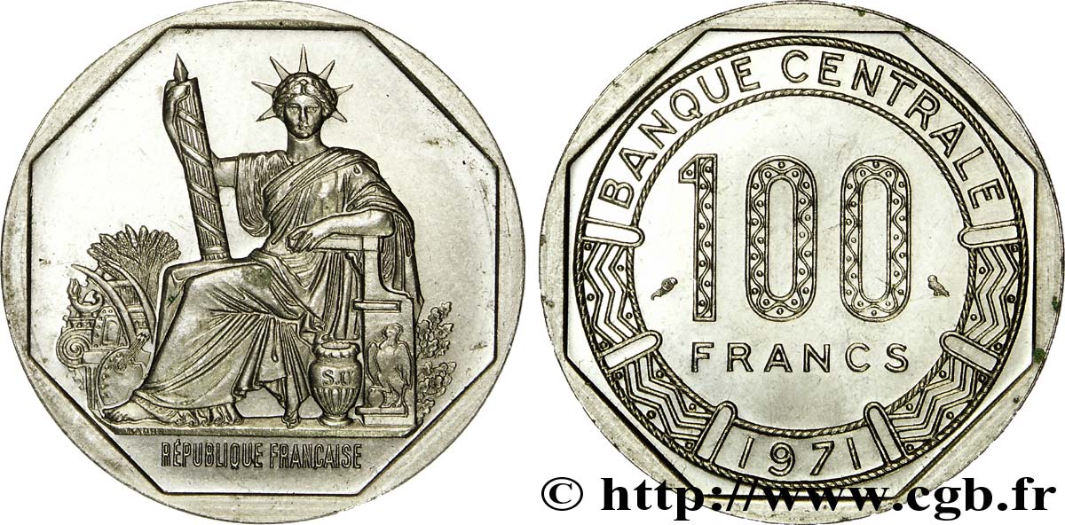 Essai de frappe pour la 2 francs Semeuse, octogone 1971 Paris G.-  MS 