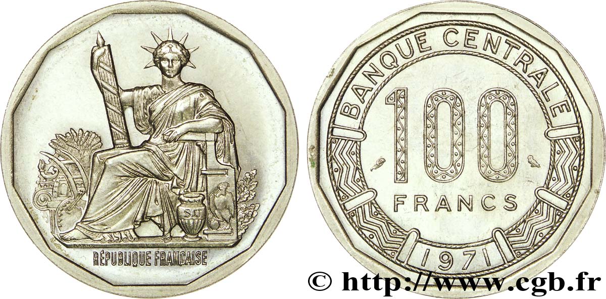 Essai de frappe pour la 2 francs Semeuse, dodécagone 1971 Paris G.-  MS 