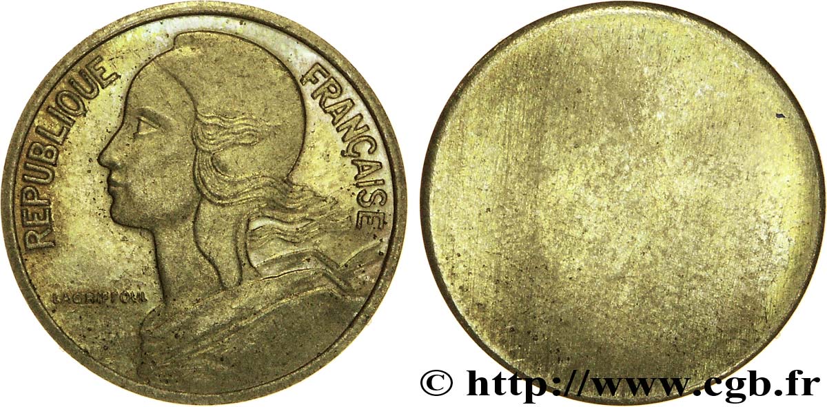 Essai uniface de 5 centimes Marianne, module  standard à 17 mm n.d. Paris F.125/1 var. MS 