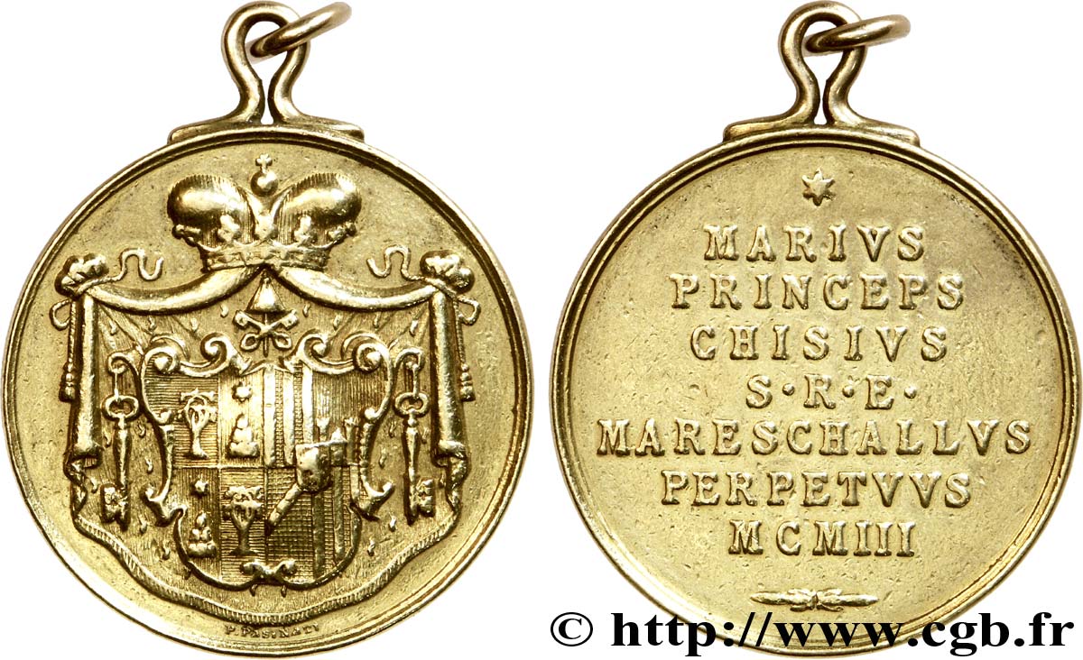 ITALIE - VATICAN - PIE X (Giuseppe Melchiorre Sarto) Médaille OR 28, Conclave de Pie X 1903 Rome MBC 