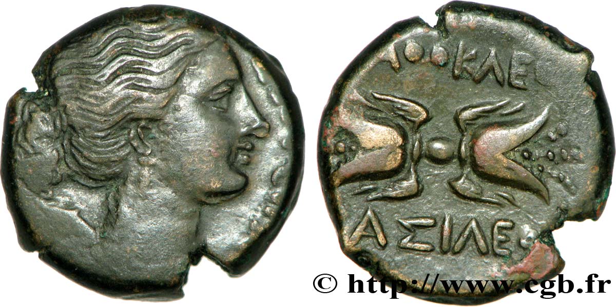 SICILY - SYRACUSE Hemilitron au foudre, (MB, Æ 23) XF