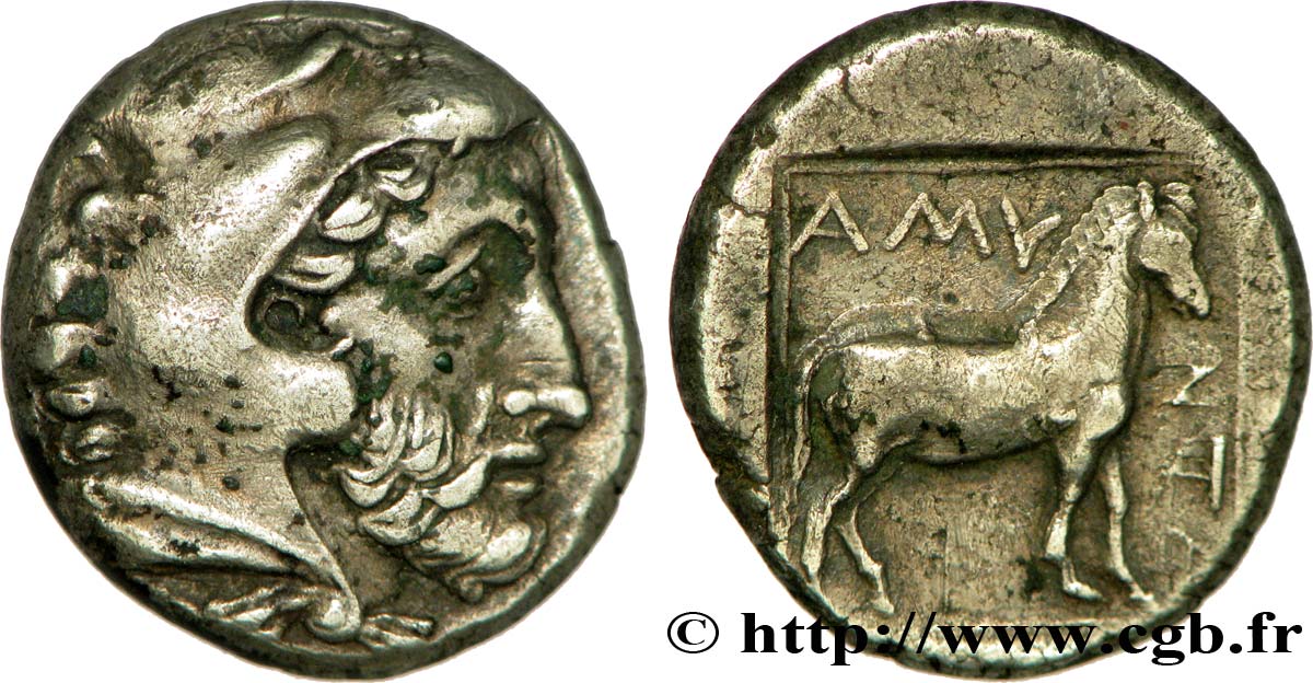 MACEDONIA - KINGDOM OF MACEDONIA - AMYNTAS III Statère AU/XF