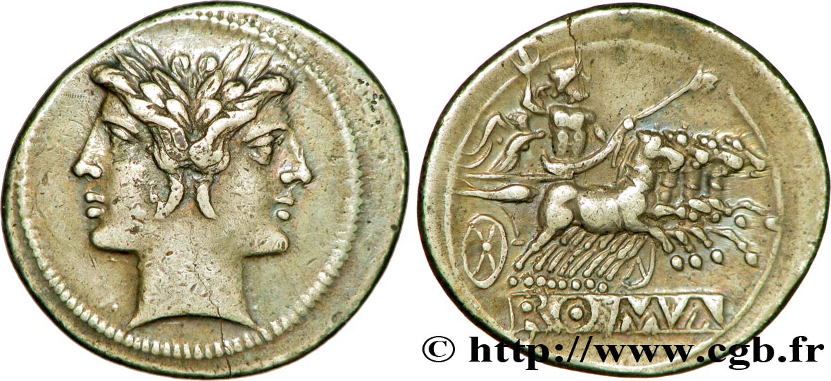 ROMAN REPUBLIC - ANONYMOUS Didrachme ou quadrigatus AU