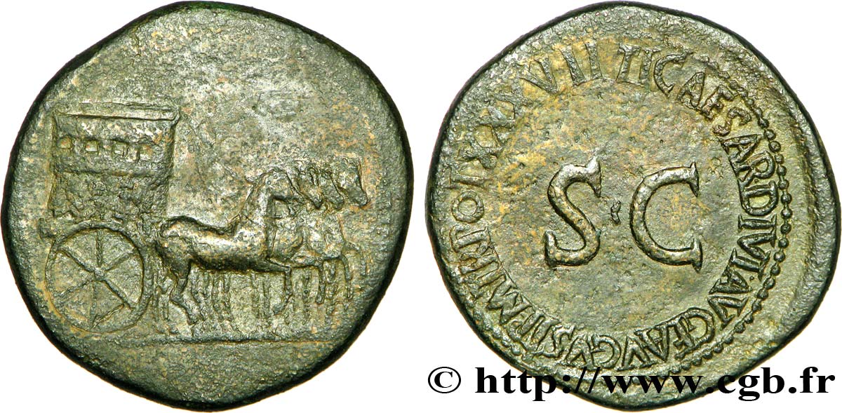 TIBERIUS Sesterce, (GB, Æ 36) VF