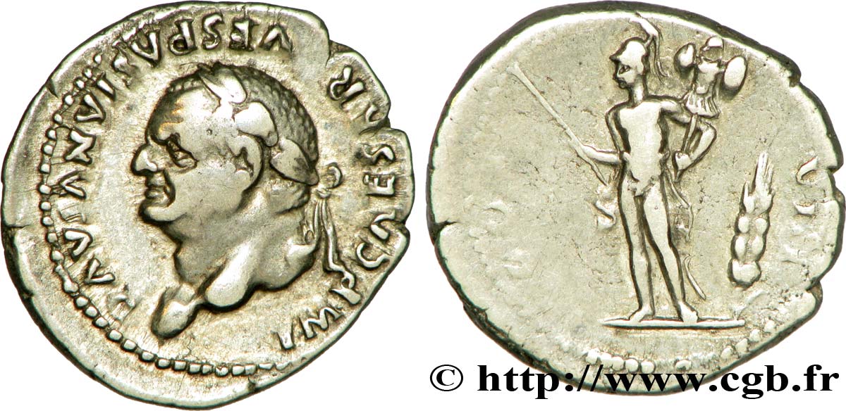 VESPASIAN Denier AU/XF