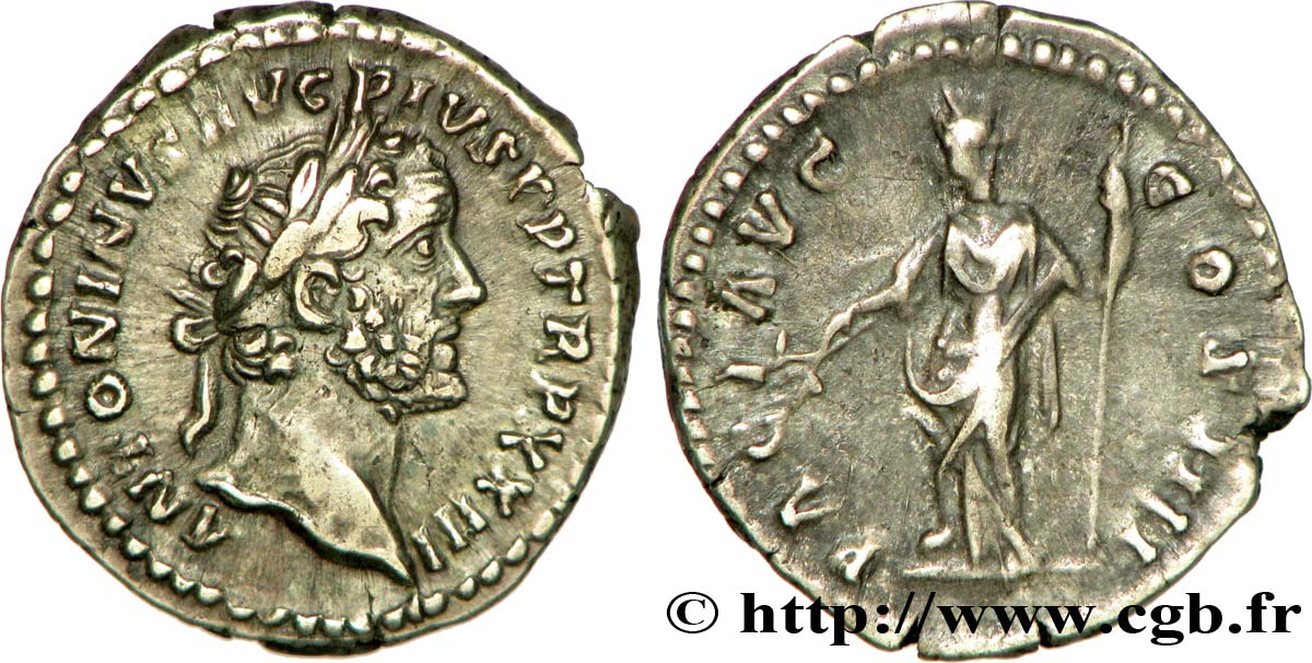 ANTONINUS PIUS Denier VZ/fVZ