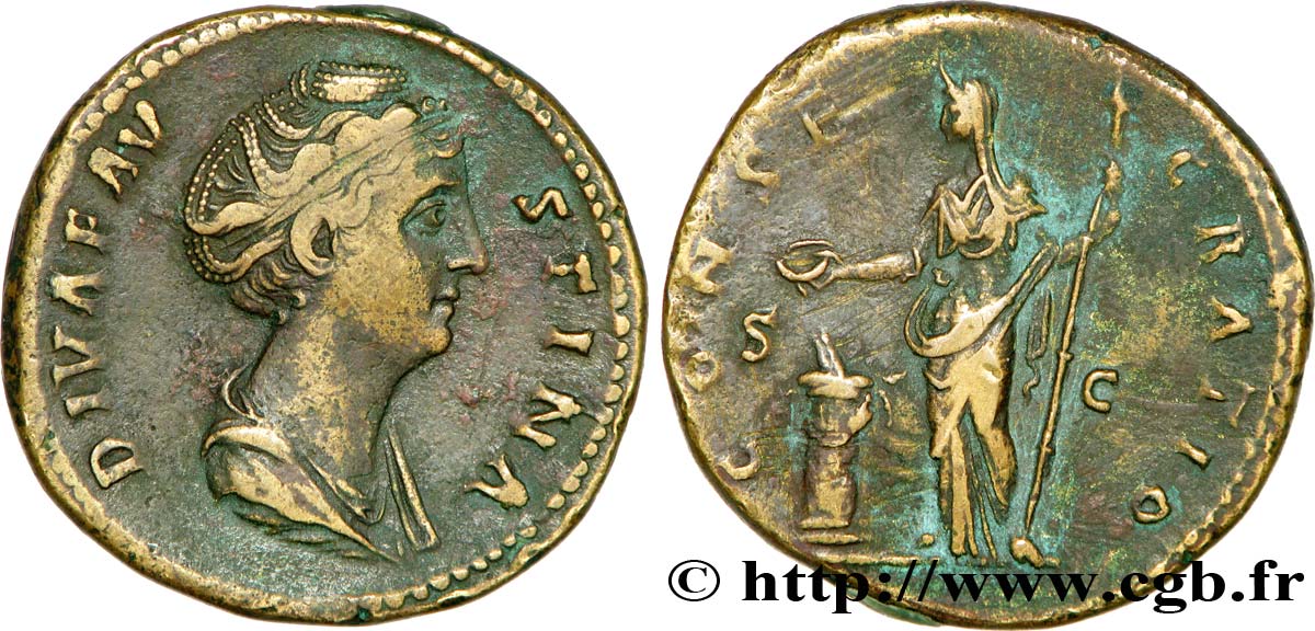 FAUSTINA MAJOR Sesterce, (GB, Æ 32) XF