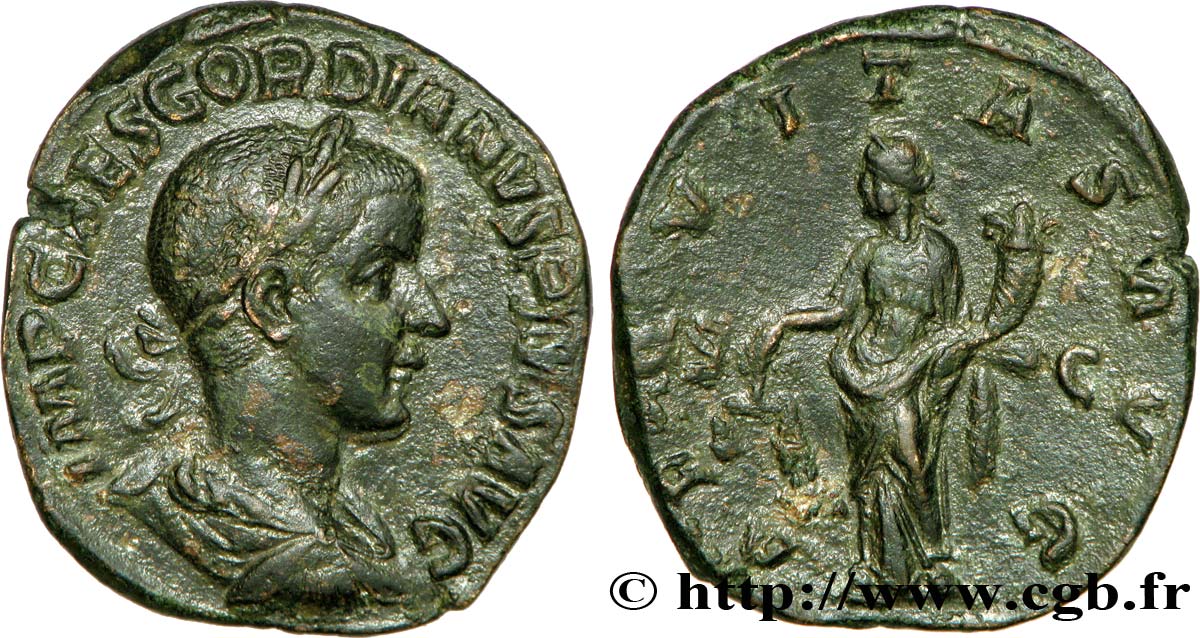 GORDIANUS III Sesterce, (GB, Æ 31) SS