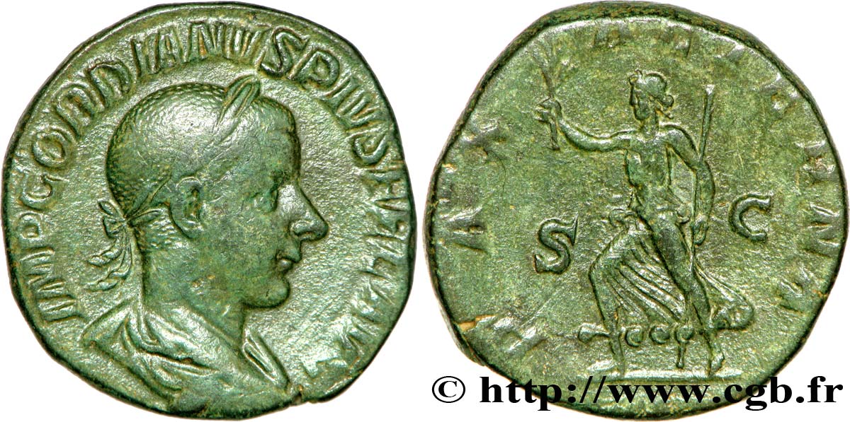 GORDIANO III Sesterce, (GB, Æ 28) XF