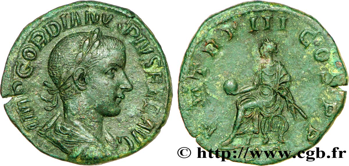 GORDIANUS III Sesterce, (GB, Æ 30) fVZ
