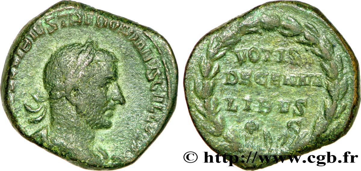 TREBONIANO GALO Sesterce, (GB, Æ 29) BC+