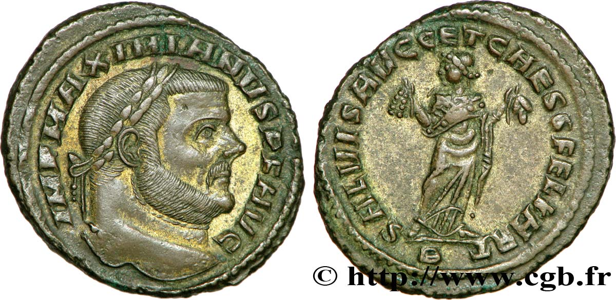 MASSIMIANO ERCOLE Follis ou nummus AU