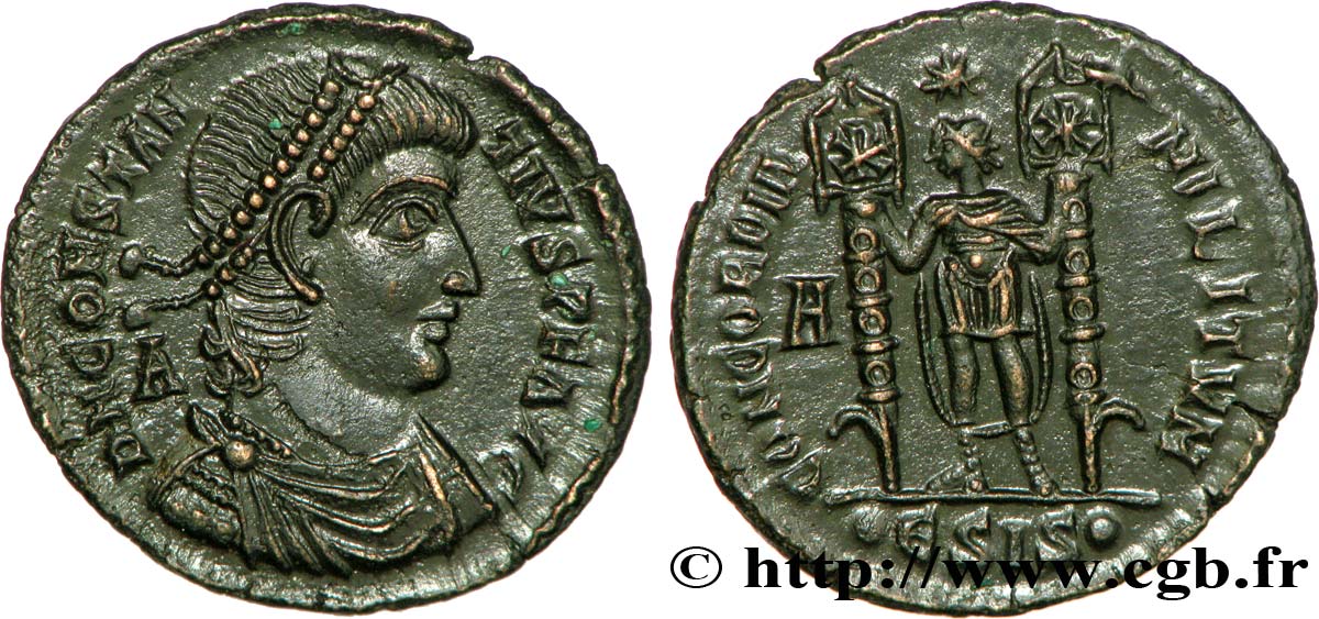 VETRANIO for CONSTANTIUS II Maiorina, (MB, Æ 2) MS