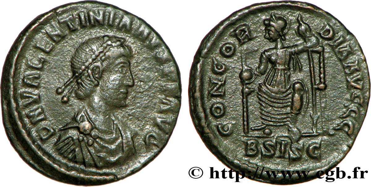 VALENTINIANUS II Nummus, (PB, Æ 3) VZ