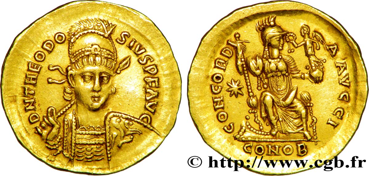 TEODOSIO II Solidus MS