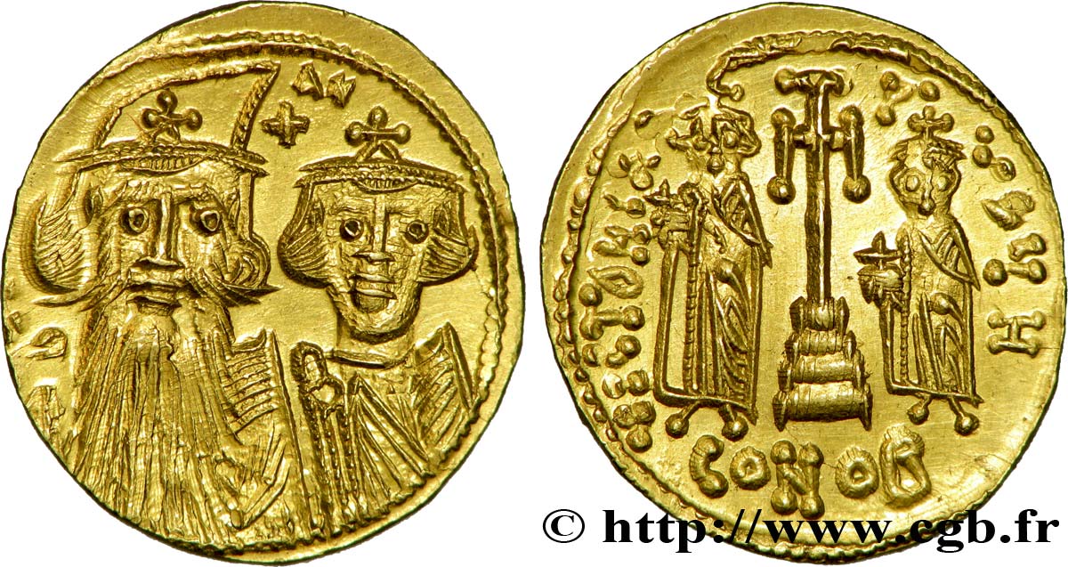 CONSTANS II, CONSTANTINE IV, HERACLIUS and TIBERIUS Solidus MS