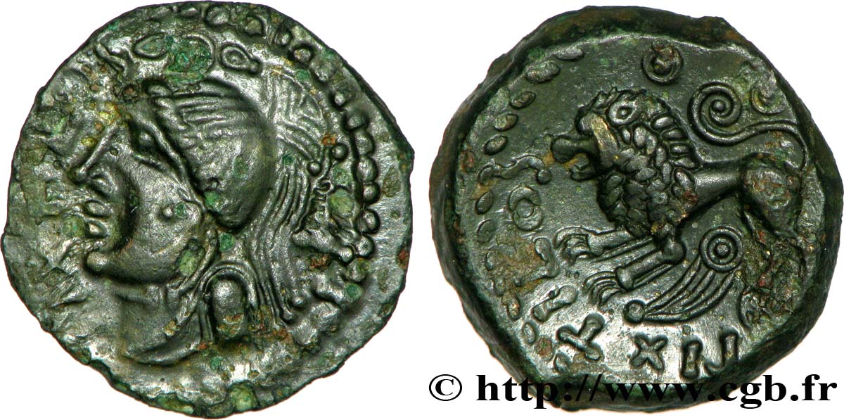 GALLIA - CARNUTES (Beauce area) Bronze PIXTILOS classe IX au lion AU/AU