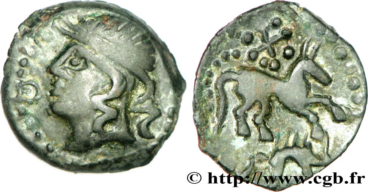 GALLIA - CARNUTES (Región de la Beauce) Bronze au cheval et au sanglier EBC