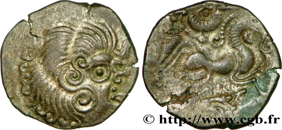 GALLIA - ARMORICA - CORIOSOLITÆ (Regione di Corseul, Cotes d Armor) Statère de billon, classe III au nez en epsilon AU