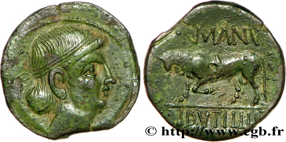 GALLIA BELGICA - REMI (Regione di Reims) Bronze GERMANVS INDVTILLI au taureau (Quadrans) AU