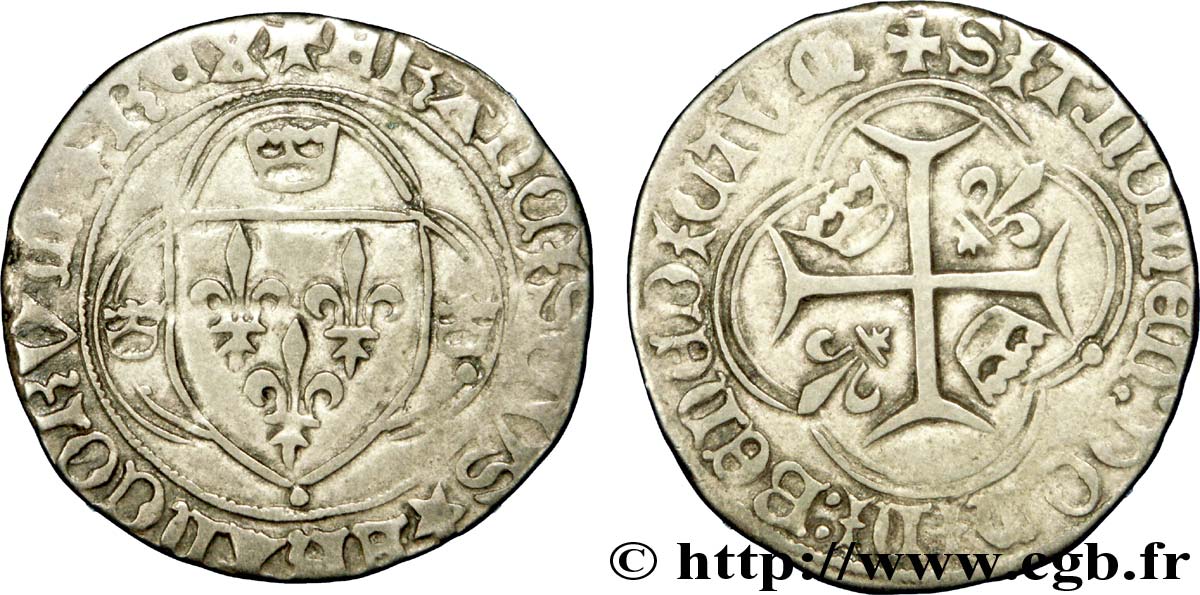 FRANCOIS I Grand blanc à la couronne, 1er type 23/01/1515 Poitiers SS