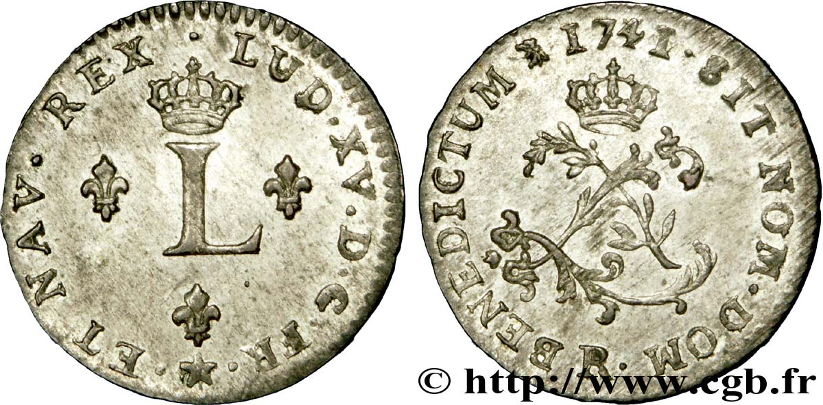 LOUIS XV DIT LE BIEN AIMÉ Double sol de billon 1741 Orléans SPL