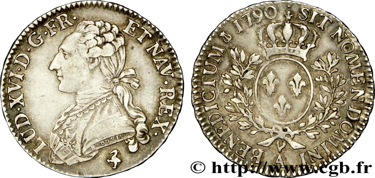 LOUIS XVI Demi-écu dit “aux branches d olivier” 1790 Paris XF/AU