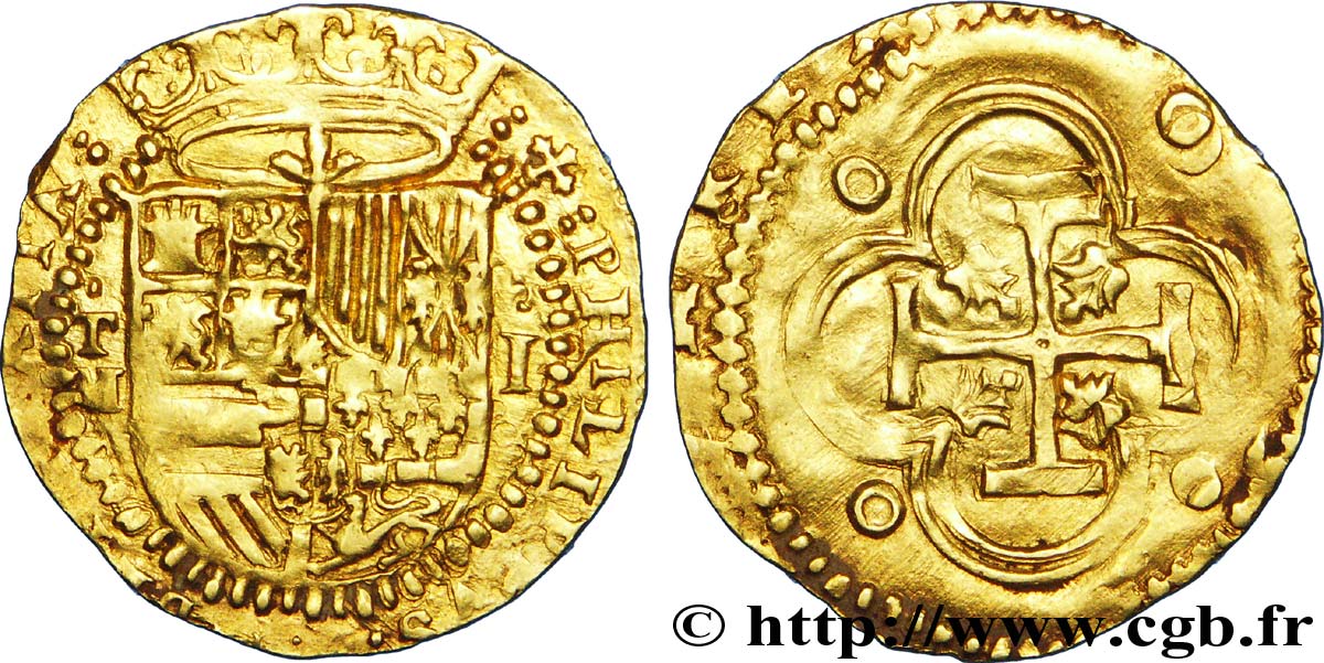 SPAIN - PHILIPPE II OF HABSBOURG Écu d’or n.d. Tolède q.SPL