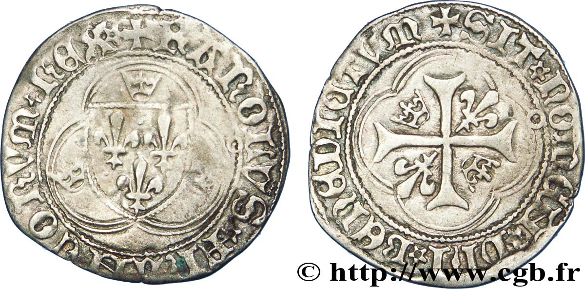CHARLES VII  THE WELL SERVED  Blanc à la couronne n.d. Toulouse VF/XF