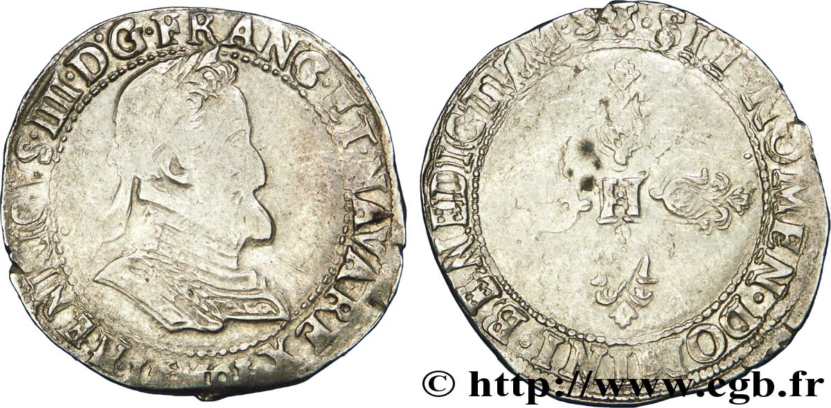 HENRY IV Demi-franc, type de Toulouse 1601 Toulouse q.BB