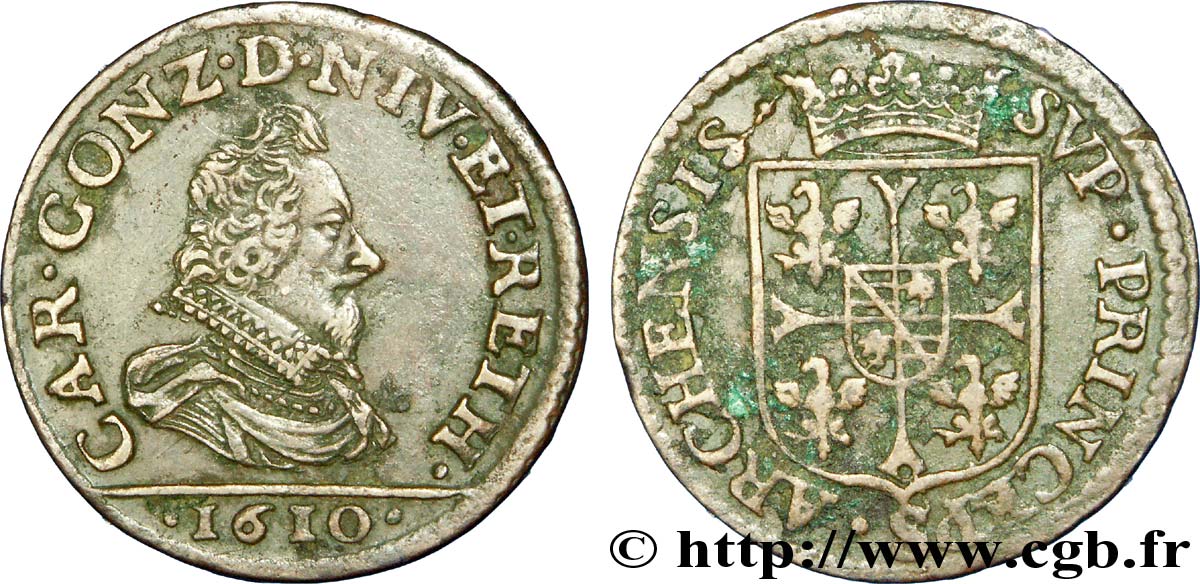 ARDENNES - PRINCIPAUTY OF ARCHES-CHARLEVILLE - CHARLES I OF GONZAGUE Liard, type 3A BB