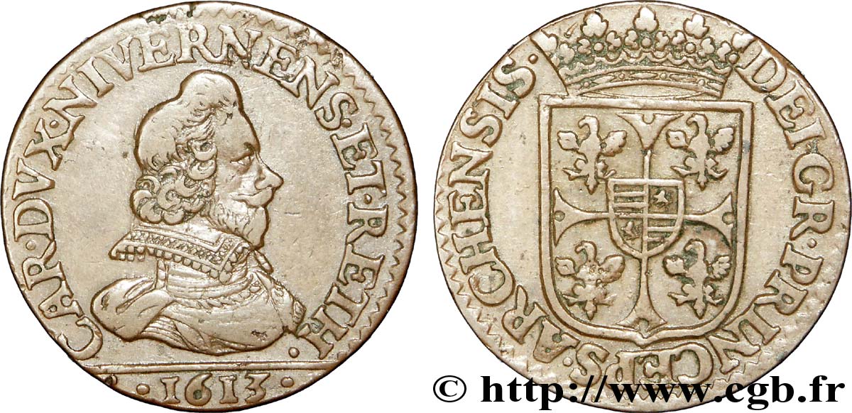 ARDENNES - PRINCIPAUTY OF ARCHES-CHARLEVILLE - CHARLES I OF GONZAGUE Liard, type 3B SS/fVZ