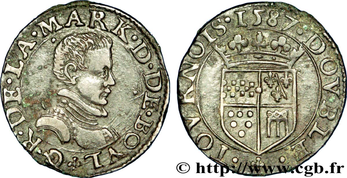 ARDENNES - PRINCIPAUTÉ DE SEDAN - GUILLAUME-ROBERT DE LA MARCK Double tournois, type 2 TTB+