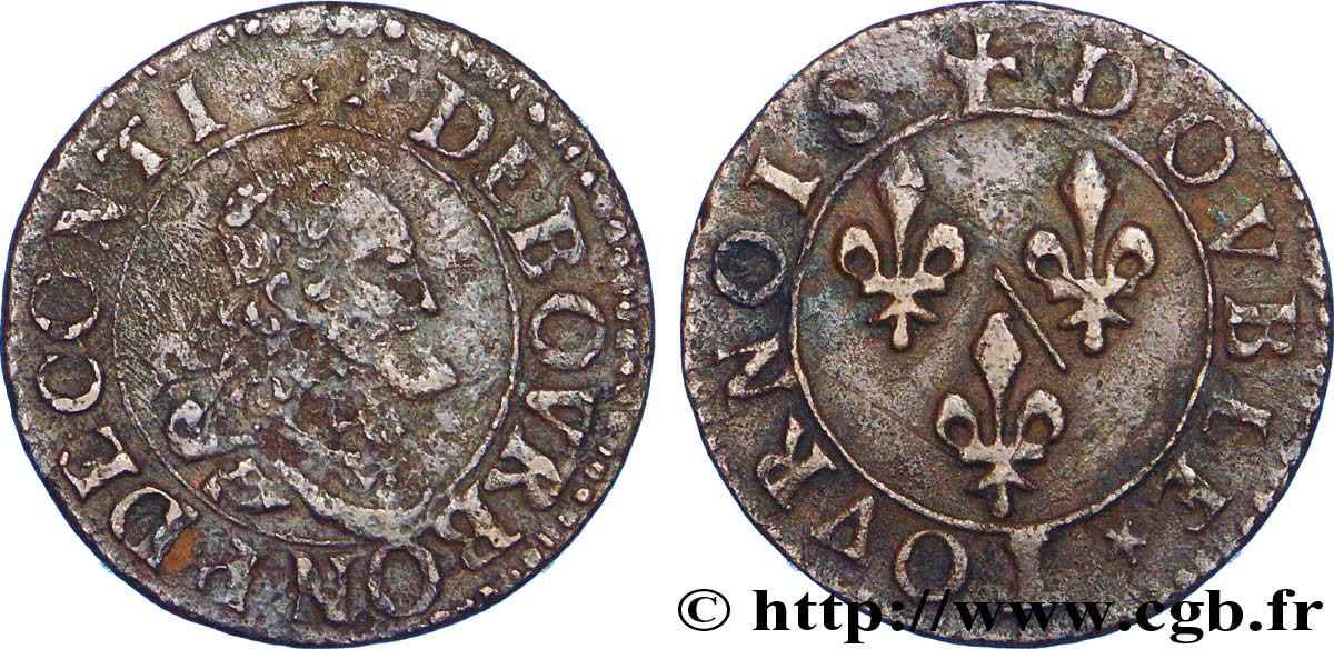 PRINCIPAUTY OF CHATEAU-REGNAULT - FRANCOIS OF BOURBON-CONTI Double tournois, type 16 S/fSS