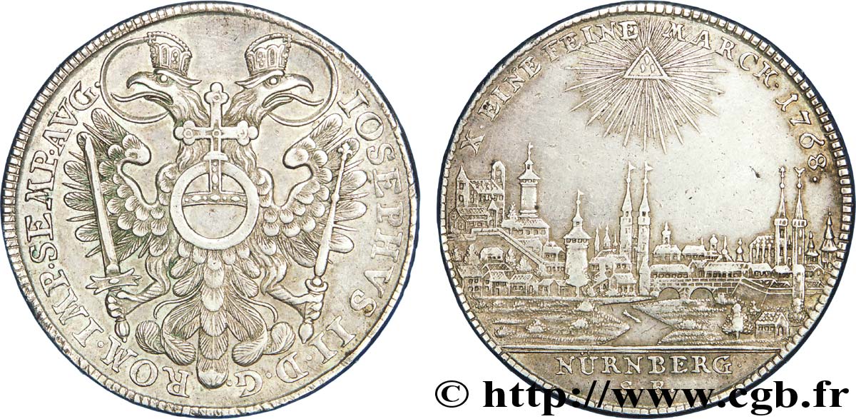 GERMANY - CITY OF NUREMBERG - JOSEPH II Thaler 1768 Nuremberg AU