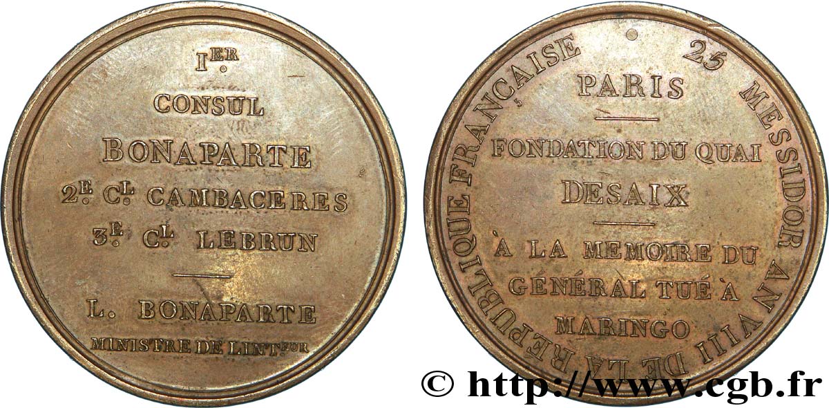 CONSULATE Médaille BR 42, Fondation du quai Desaix AU