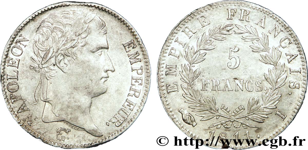 5 francs Napoléon Empereur, Empire français 1811 Limoges F.307/32 SS 
