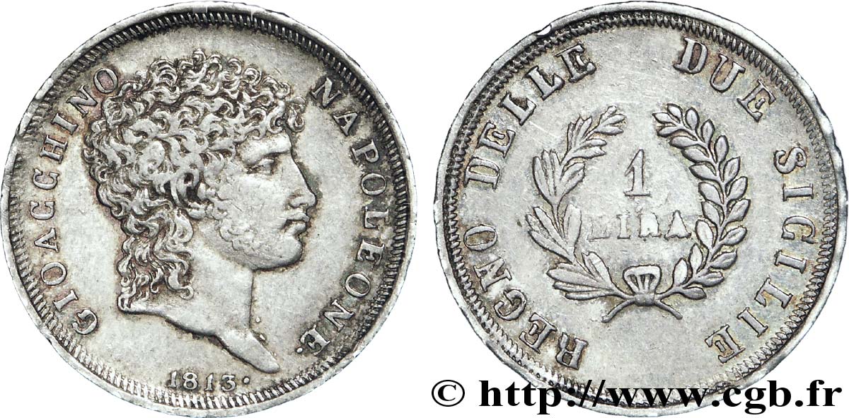 1 lira 1813 Naples VG.2259  BB 