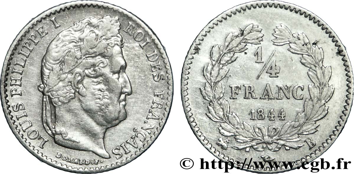 1/4 franc Louis-Philippe 1844 Rouen F.166/98 SS 