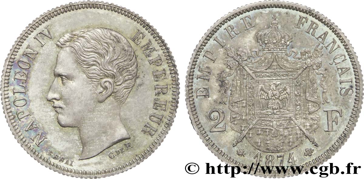 Essai de 2 francs 1874 Bruxelles VG.3761  SC 