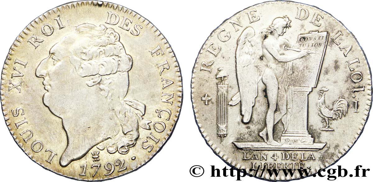 LOUIS XVI Écu dit  au génie , légende FRANÇOIS 1792 Limoges q.SPL