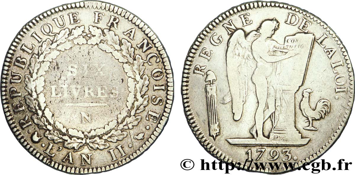 LA CONVENTION Six livres dit  au génie  1793 Montpellier TB+
