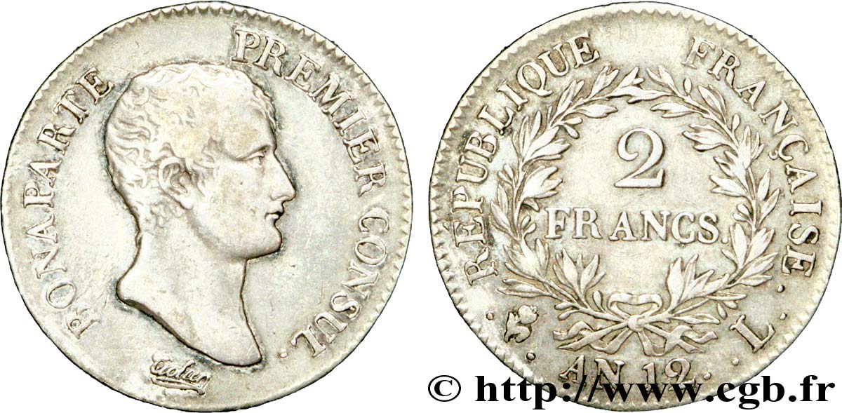 2 francs Bonaparte Premier Consul 1804 Bayonne F.250/8 TB 