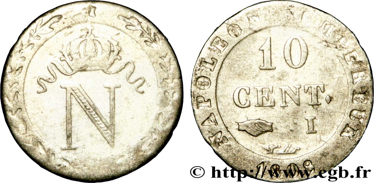 10 cent. à l N couronnée 1808 Limoges F.130/6 SS 