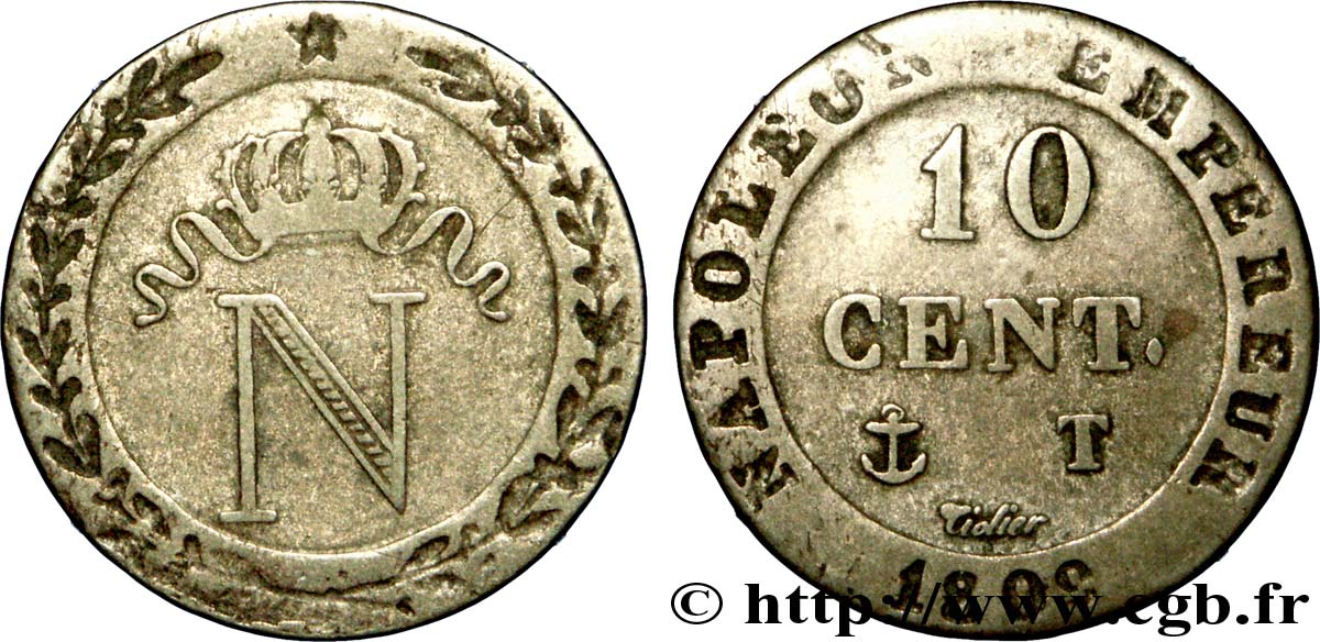 10 cent. à l N couronnée 1809 Nantes F.130/18 S 