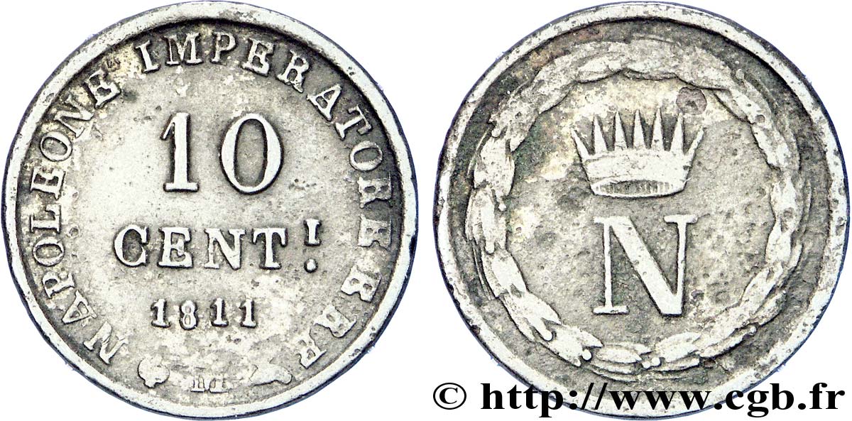 10 centesimi 1811 Milan M.291  VF 