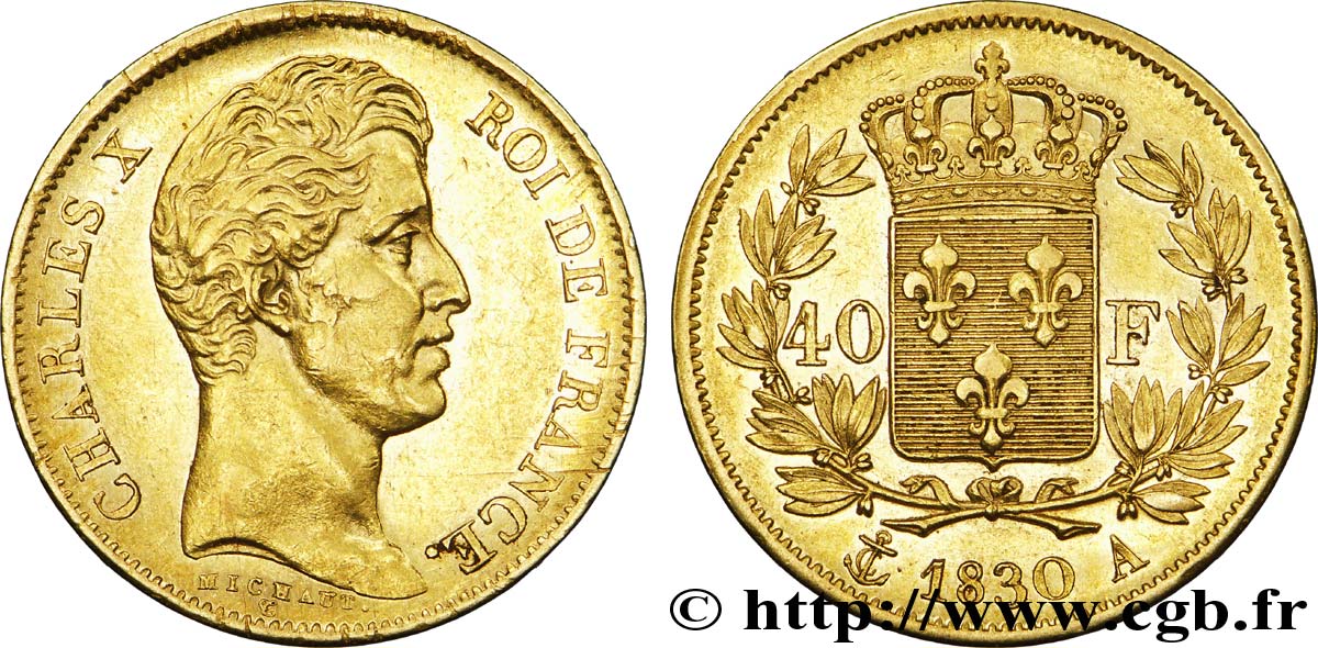40 francs or Charles X, 2e type 1830 Paris F.544/5 TTB 
