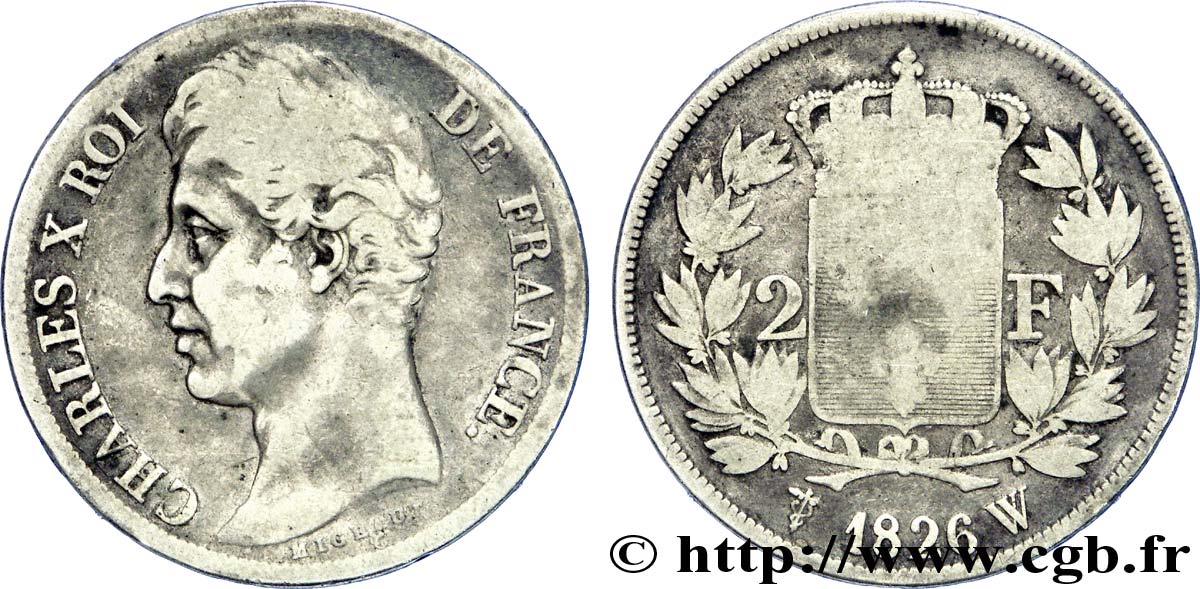 2 francs Charles X 1826 Lille F.258/23 B 