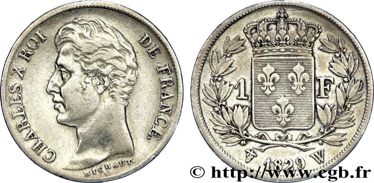 1 franc Charles X 1829 Lille F.207A/25 TB 